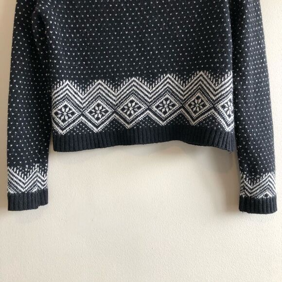 Pepe Jeans Dorris Wool Cozy Knit Long Sleeve Cropped Sweater Top Black - Picture 9 of 13